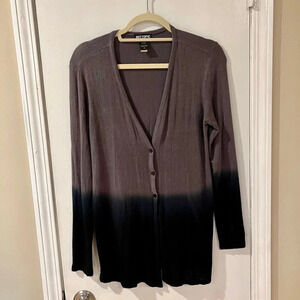 Hot Topic Grey‎ Black Ombre Cardigan Sweater Size XS